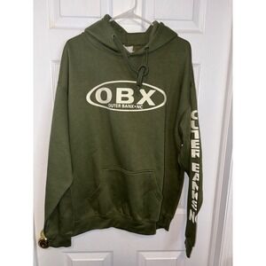 Outer Banks OBX Authentic Hoodie Olive Green Mens XL Pocket Graphic Sweatshirt
